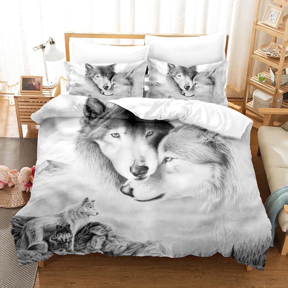 Animal Wolf Bedding Sets Bedding Sets Quilt Bed Cover Comforter Duvet Cover Pillow Case 2-3 Pieces Sets Kids Adult Bedroom Decor