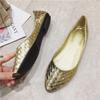 2024 Женские балетки плетеные золотисто-серебряные туфли с острым носком дышащие слипоны летние большие размеры 35 41