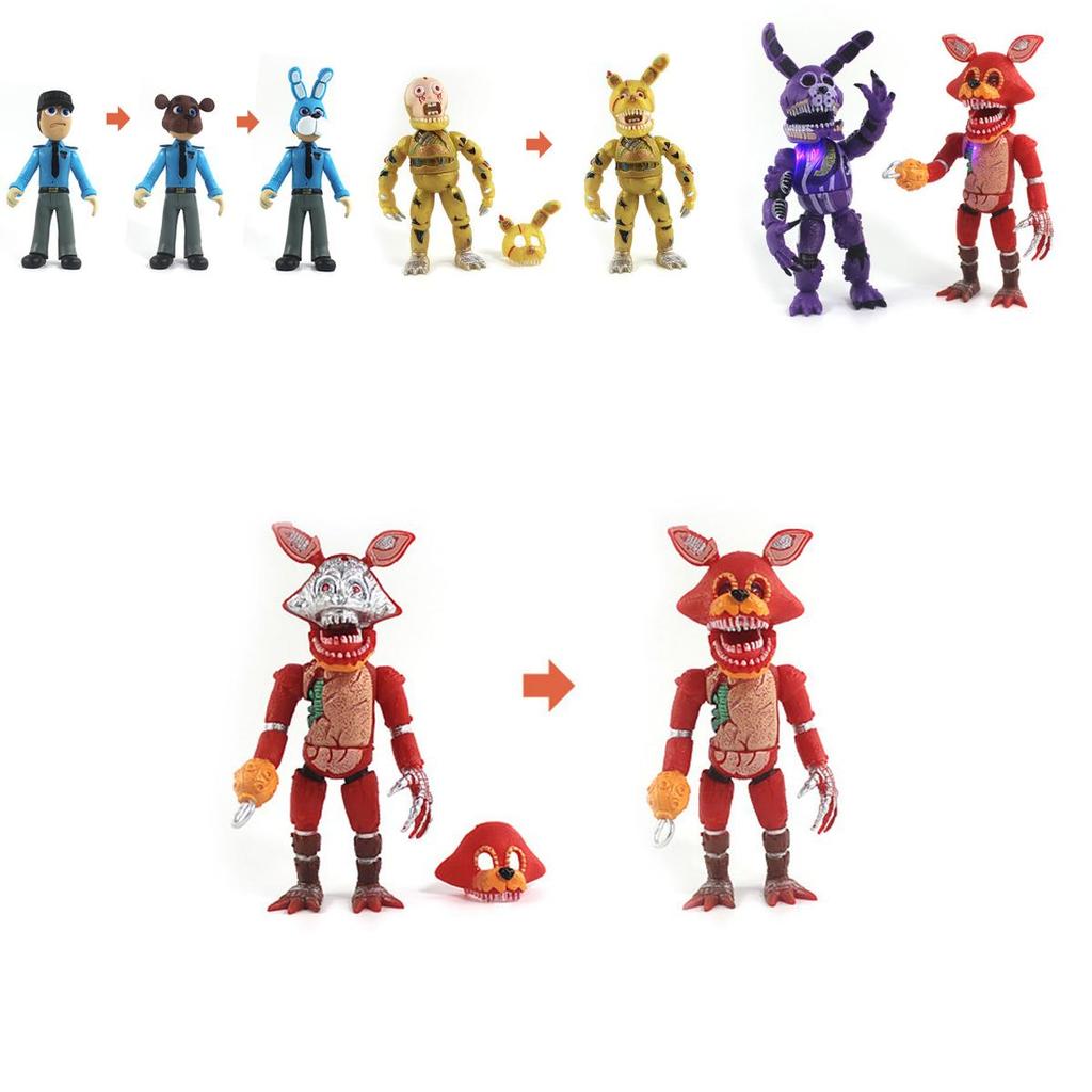 Яркие 6 шт. Fnaf Пять ночей у Фредди Светящиеся фигурки для детей
