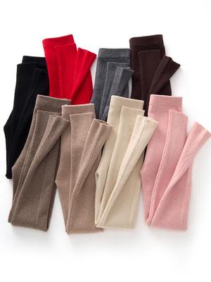 100% Чистый Кашемир Утягивающие Женские Шерстяные Леггинсы - Высокая Эластичность, Вязаная Теплота