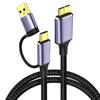 Type-C to Micro-B Multi-Function Data Cable for Mobile and Computer Connection