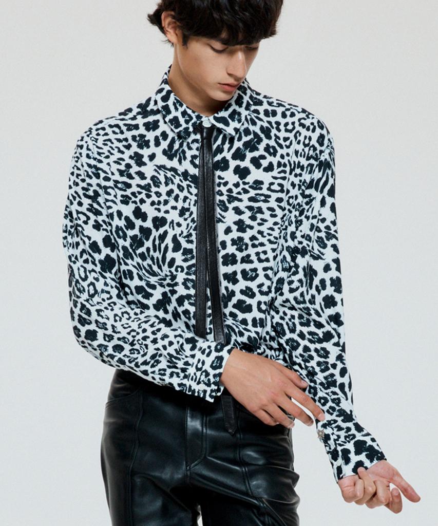 UNTAGE Leopard Print Shirt [White(Unisex)]_Uts-Fs21