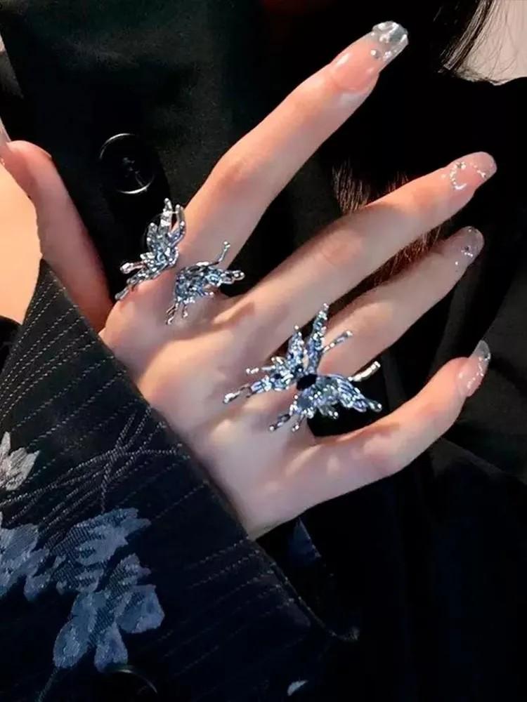 Открытое кольцо в виде бабочки, модное женское индивидуальное кольцо