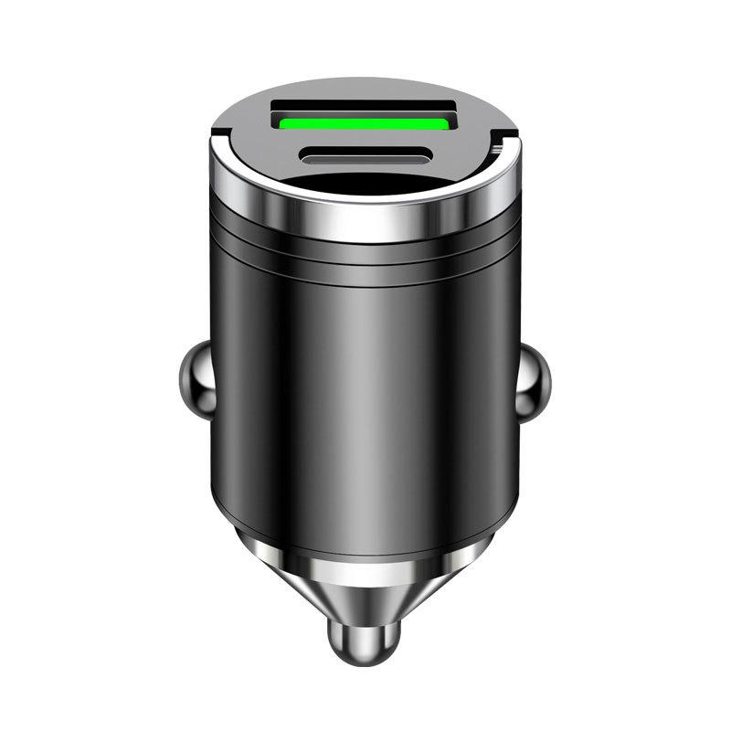 Супербыстрое автомобильное зарядное устройство PD со скрытым гнездом, металлический корпус, 100 Вт.