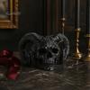Персонализированный Гот Декор Комнаты 3D Печатное Украшение Череп с Рогами Козла, Гот Дьявол с Рогами Барана Ручная Работа Стиль Настольный Череп, Хэллоуинская Темная Статуэтка для Дома