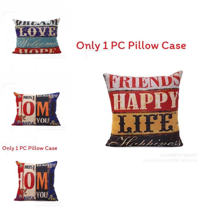 Премиальная наволочка квадратная хлопковая с принтом ретро-букв меланж для вневременной элегантности