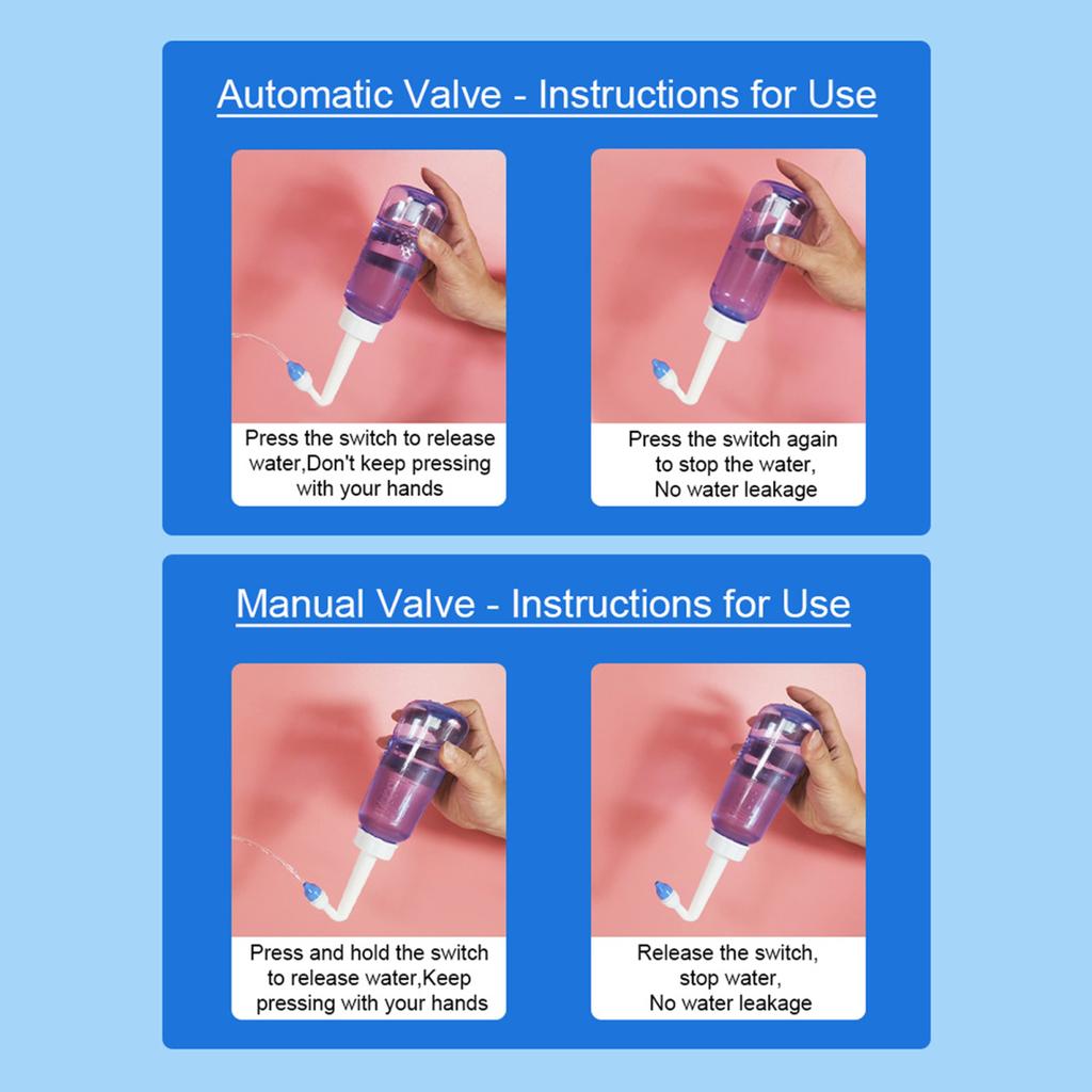 300ml Neti Pot Sinus Rinse Bottle Kit with 40 Salt Packets Nose Wash Cleaner Pressure Irrigation Neti Pot for Kids Adults