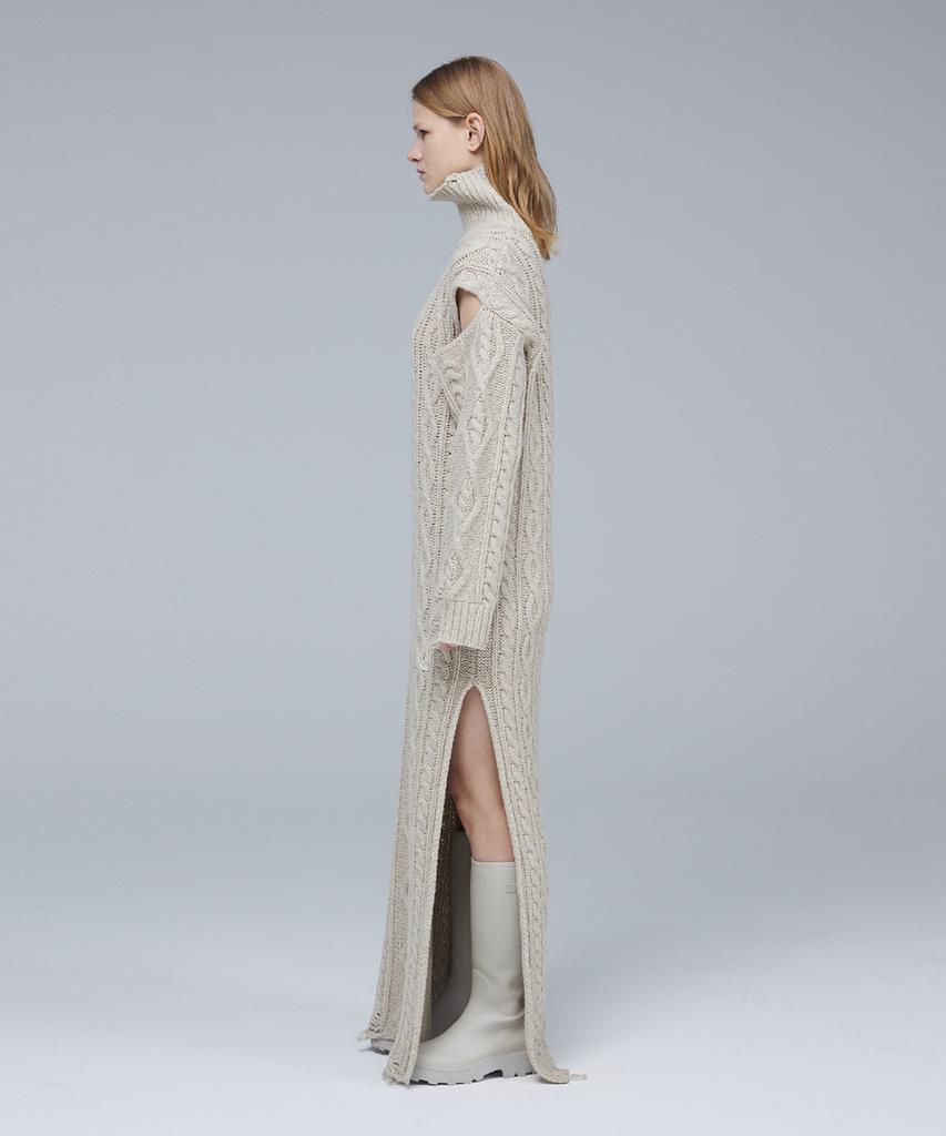 Meuameu Cable Destroyed Knit Dress