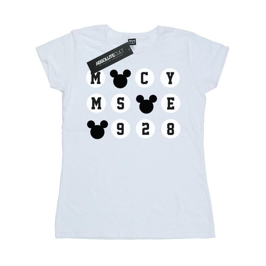 Disney Womens/Ladies Mickey Mouse 1928 Circles Cotton T-Shirt