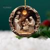 Nativity Scene Ornaments Acrylic Flat Hanging Pendant Keepsake The Birth of Jesus Decor for Christmas Tree Party Car Wall Door