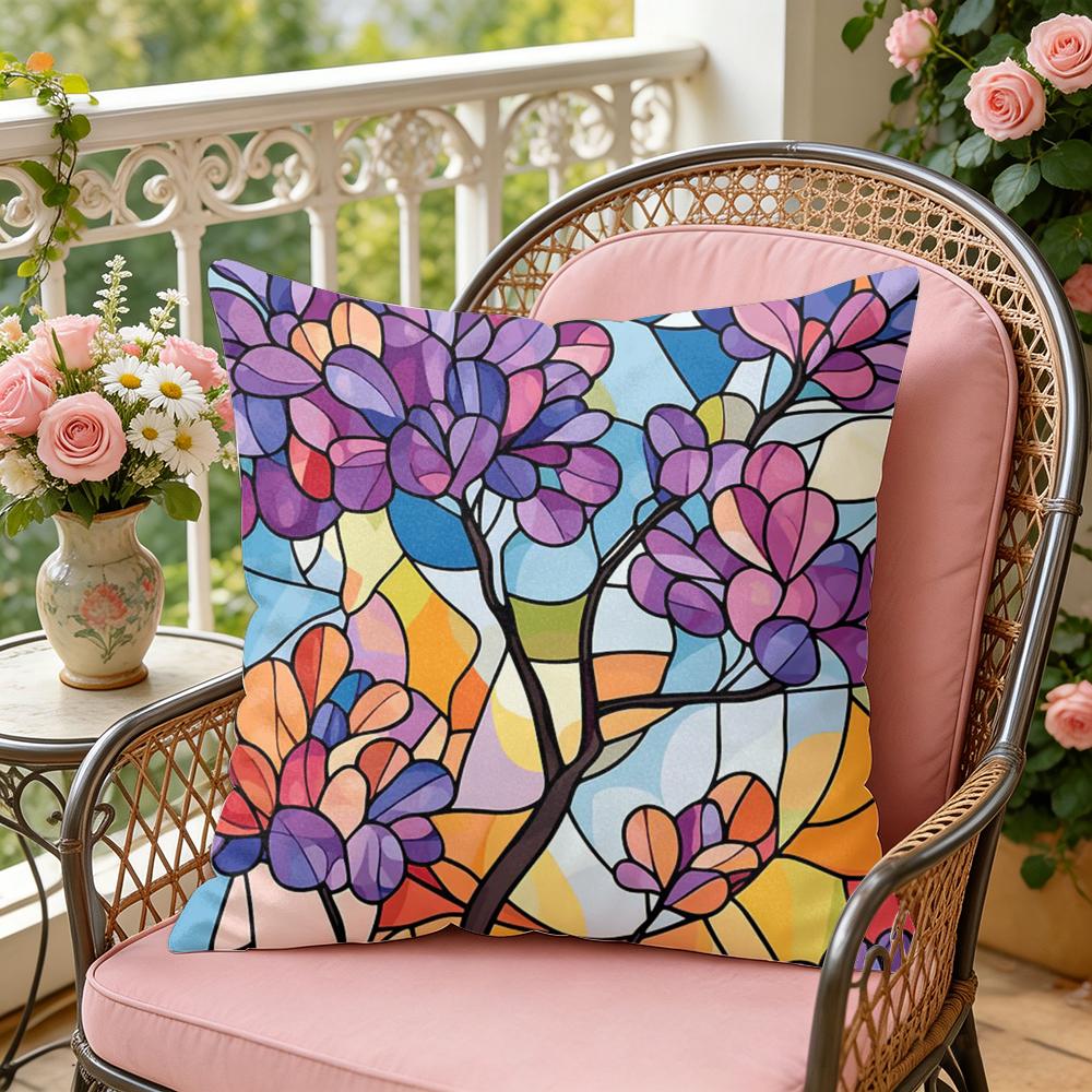 Classic Leaf Glass Cushion Cover Soft Plush Throw Pillow Cover  DoubleSided Decorative Cushion Case  Sofa Bedroom Home Decor