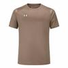 Casual Solid Color Sports Jersey Knit Crew Neck Short Sleeve T-Shirt Unisex T-Shirt Brown 21500525-230