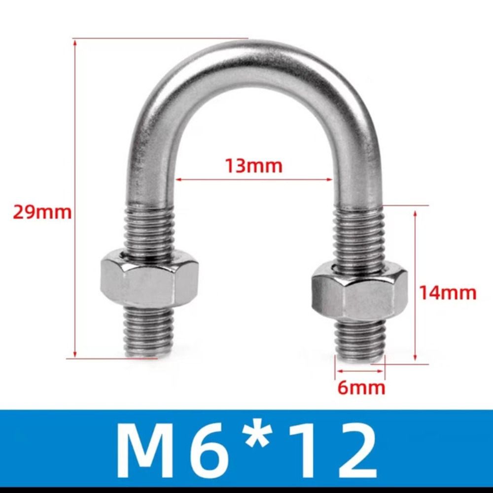 5 шт. U-образных болтов из нержавеющей стали, стандартный высокопрочный U-образный хомут для труб, антикоррозионная пряжка M6 U-образного крепления