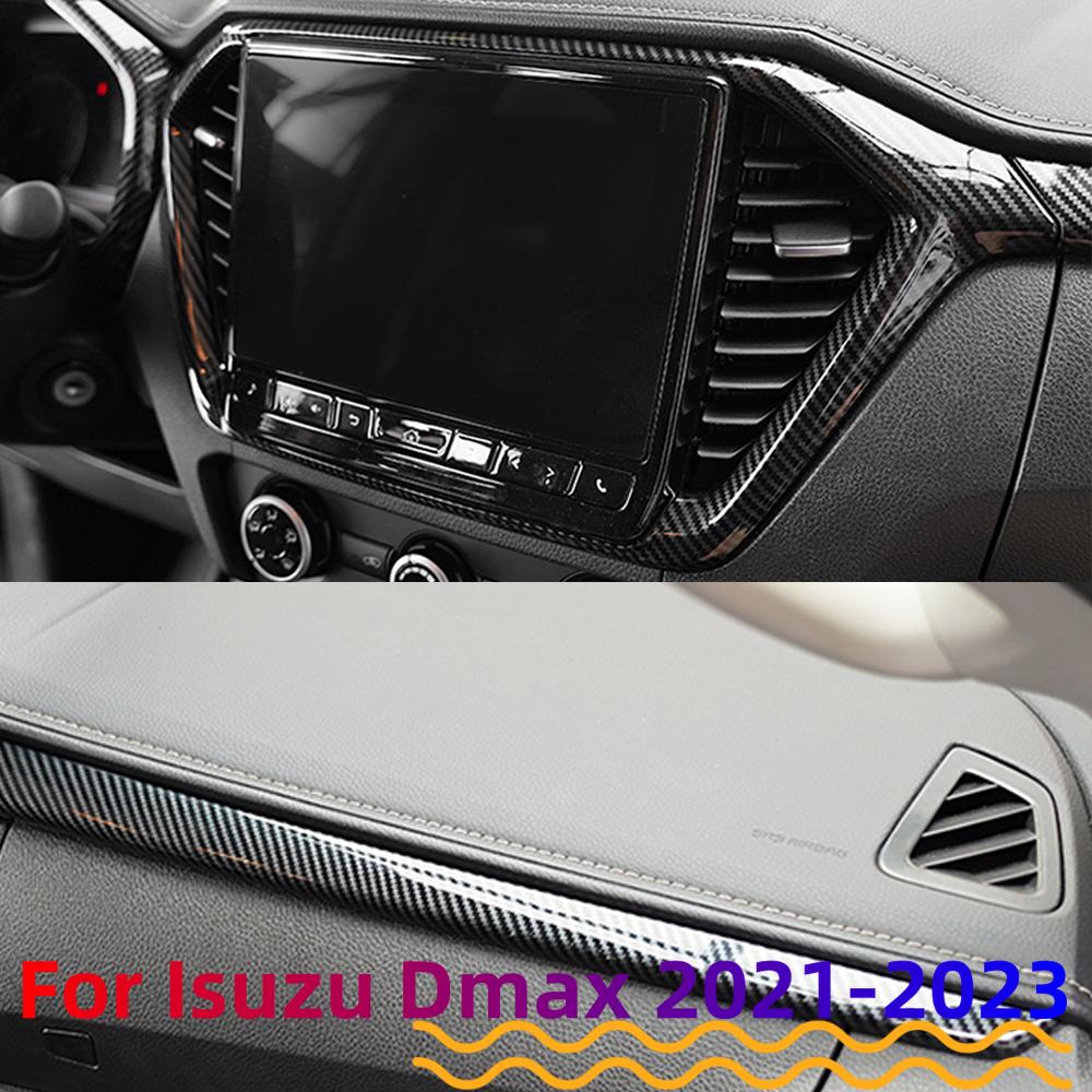 Наклейки LHD Для ISUZU D-MAX DMAX 2021 2022 2023 Приборная панель Центральная консоль Декоративная крышка Навигация ABS Углеродное волокно Стайлинг автомобиля