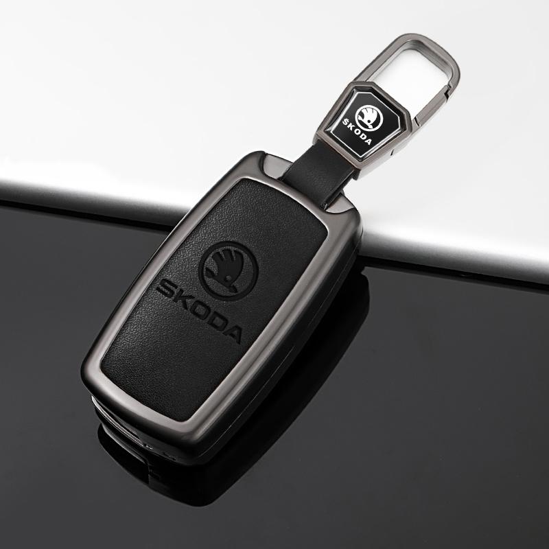 Car Flip Remote Key Fob Case Cover Protector Shell Bag For Skoda Octavia A5 A7 Fabia Superb Kodiaq Karoq Keychain Accessories