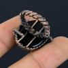 Кольцо ювелирных изделий черной драгоценной камня оникса обернутое медной проволокой Хандмаде для подарка