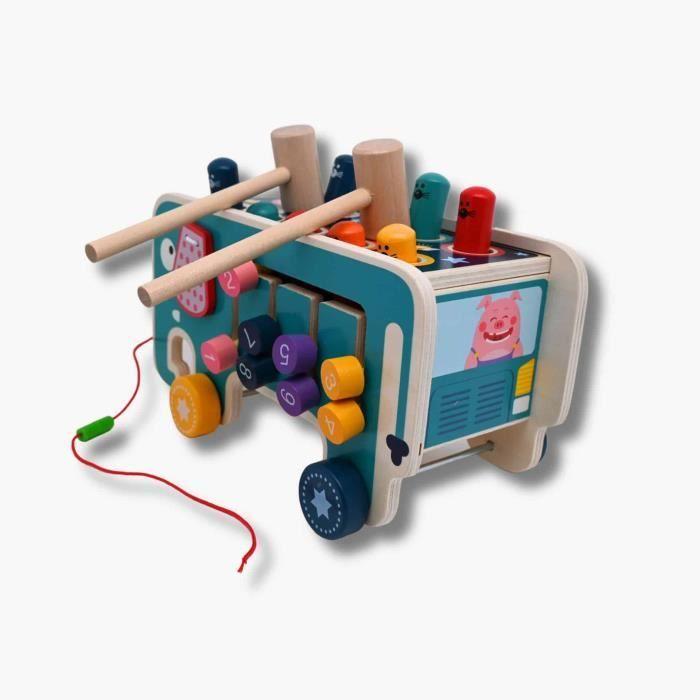 Игрушка - CREATIVPAD - Деревянная машинка с 2 молотками - Белый - Интерьер - 3 года