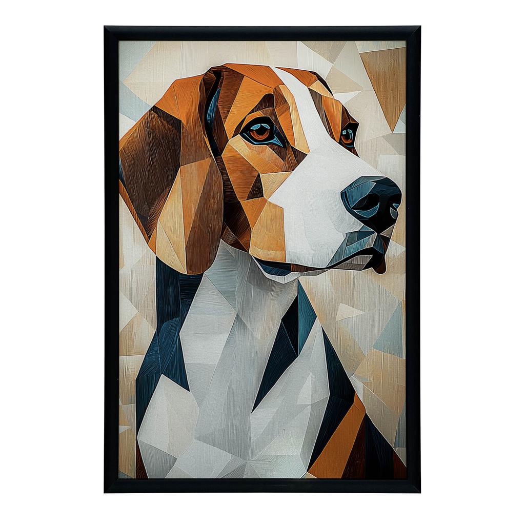 Geometryczny Pies Geometryczny Pies, 60X90 Cm, Rama Aluminiowa Czarna, Papier Matowy 230 Gsm