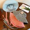 Tie Strap Plaid Bucket Cap Summer Fisherman Caps Ins Sunscreen Hat  Outdoor