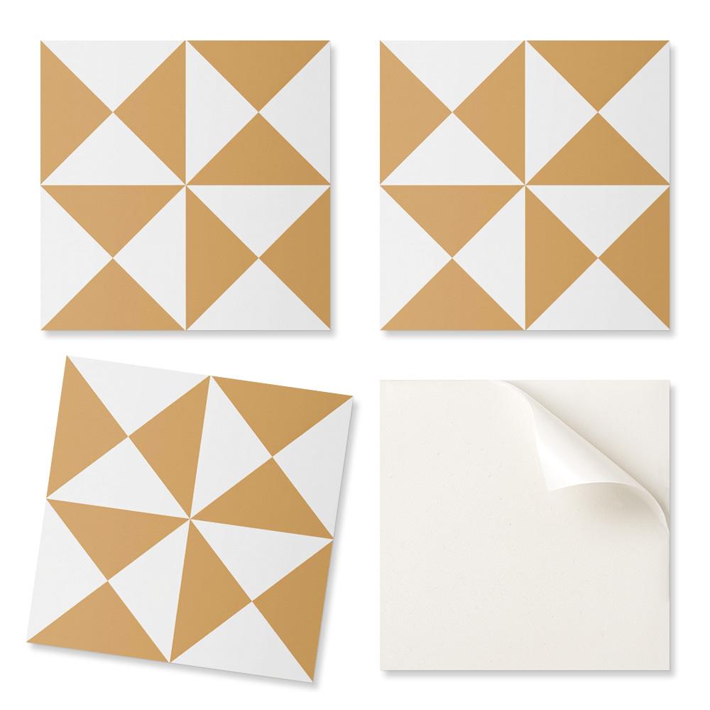 Kafelki Pcv Z Motywem Łatwa Dekoracja Do Jadalni Geometryczny Wzór Trójkątów 4X50X50 Cm