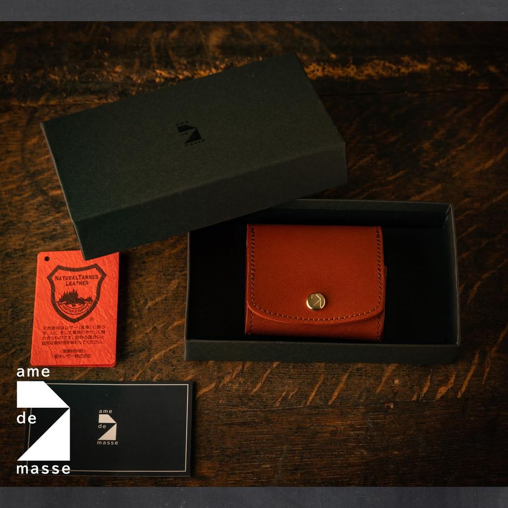 De Coin Case Компактный кошелек из натуральной кожи Маленький кошелек из Японии Стильный кожаный кошелек R Коричневый [Am Mas] Мужской CP-045