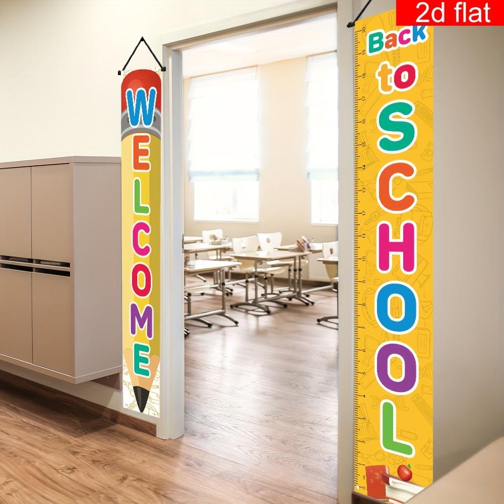 Back to School Porch Sign Rainbow Letters Boards 1 Pair Polyester Indoor Outdoor Decor