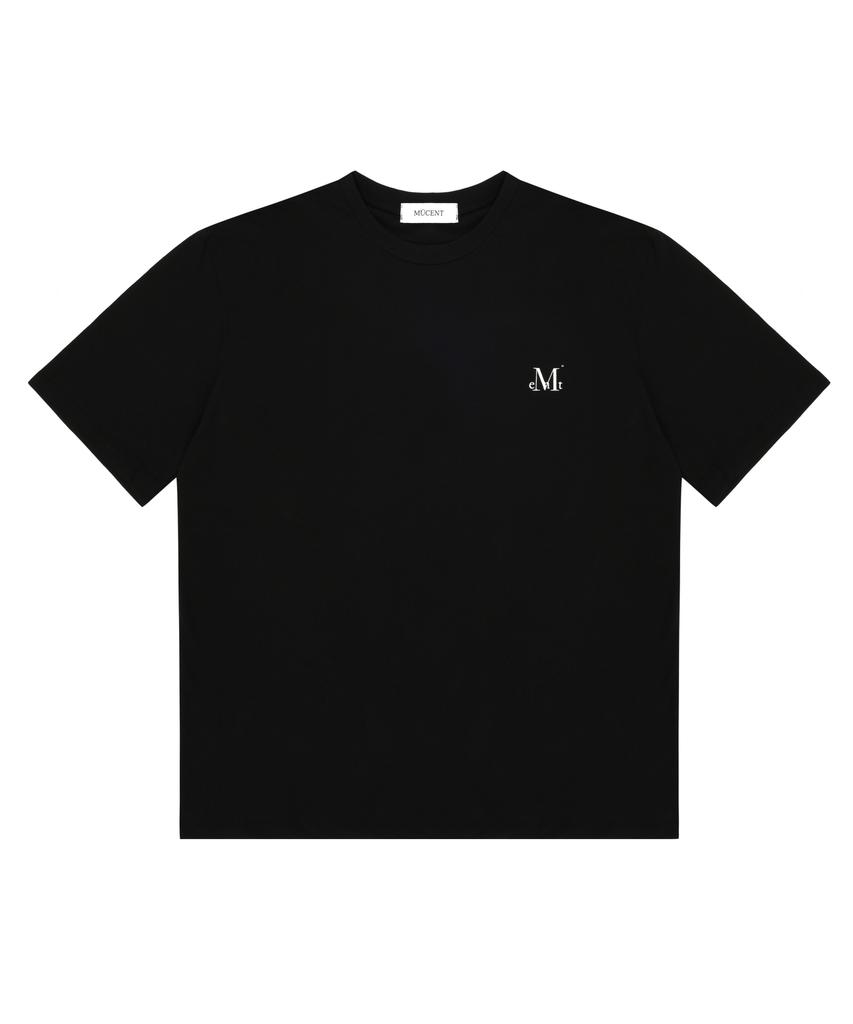 MUCENT Signature Back Round Logo Loose Fit Short Sleeve T-Shirt (Black)