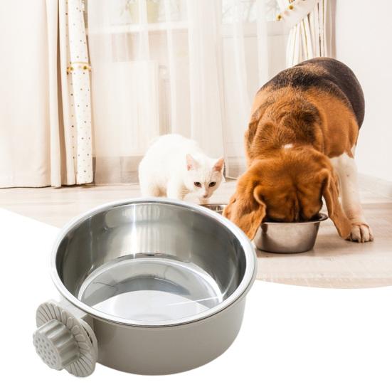 Гофрированный подвесной набор мисок 2-в-1 для защиты от проливания Съемный компактный сифон Принцип действия Аксессуар для домашних животных