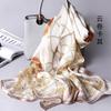 100% Pure Silk Scarf Women Lightweight Floral Print Wrap Shawl Sun Protection All Season Elegant Gift