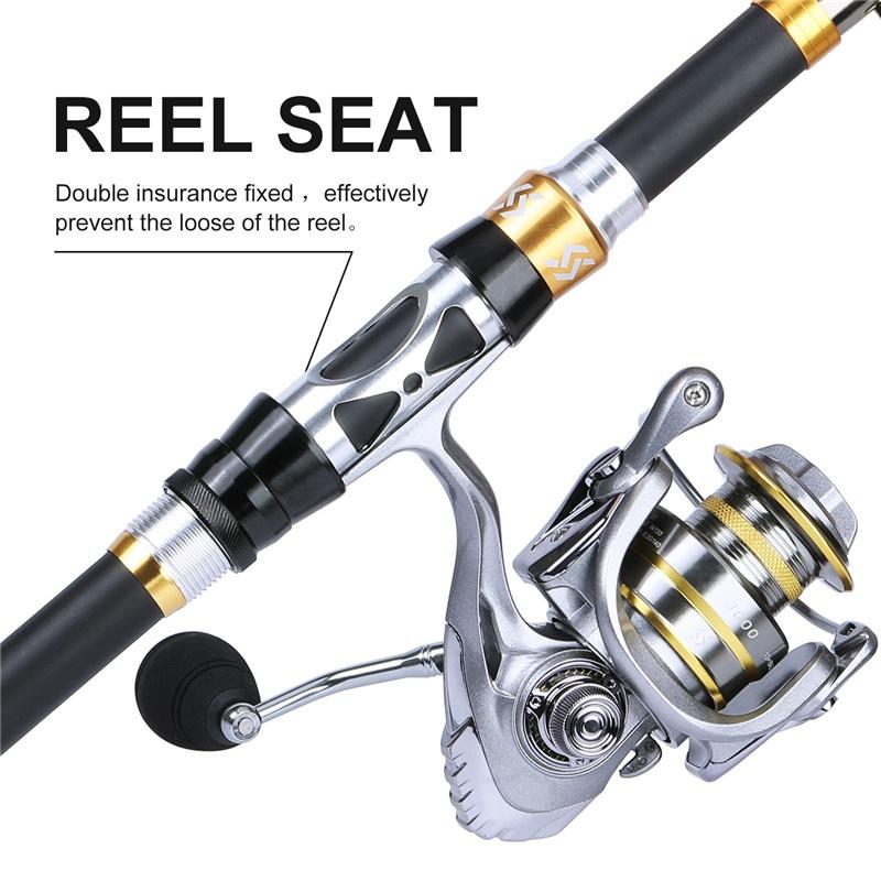 SOUGAYILANG Телескопическая удочка с металлической катушкой 13 + 1BB, спиннинговая катушка, удочка и комплект колес