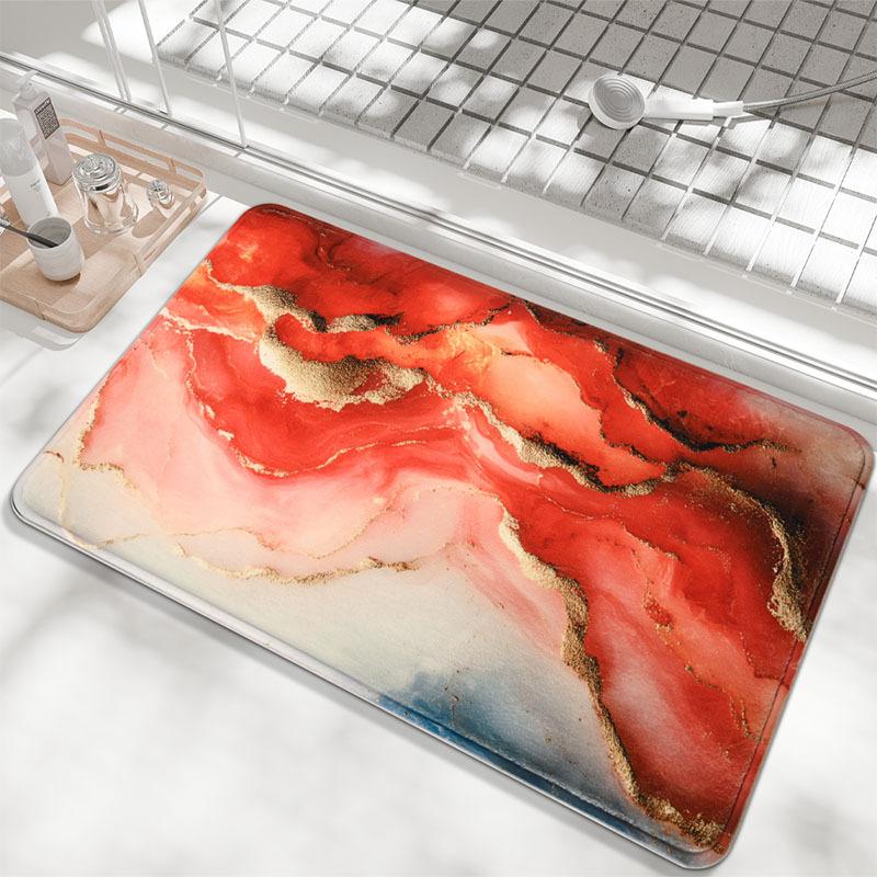 Мраморные бытовые впитывающие коврики для ванной комнаты, легкие роскошные, высококачественные нескользящие коврики для унитаза из искусственного кашемира