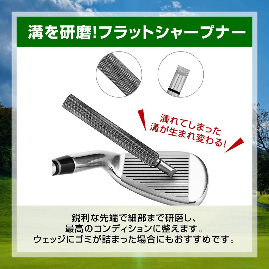 Nijimomo Набор для чистки гольф-клубов из 3 предметов Инструмент для заточки канавок Чистка Уход Обслуживание (Черный набор из 3 предметов)