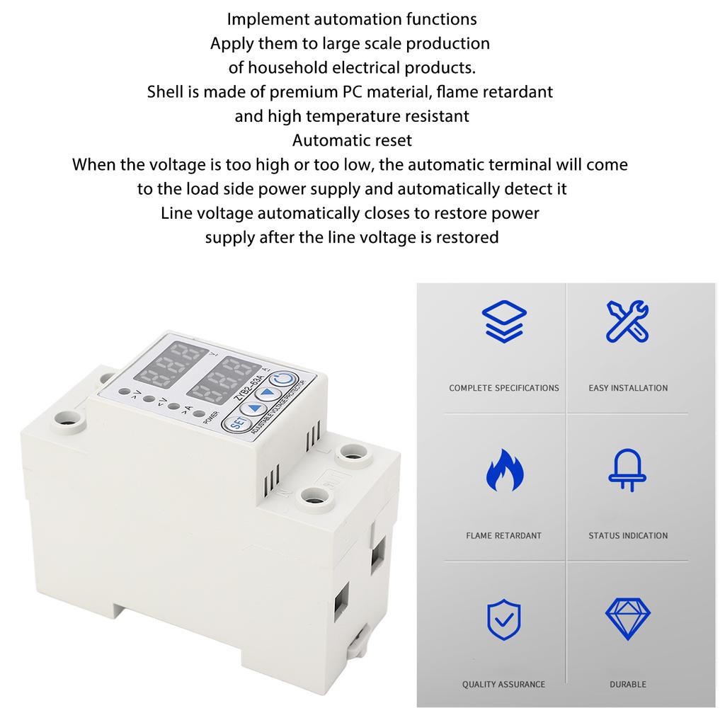 Защитник напряжения тока с автоматическим сбросом и цифровым дисплеем. Устройство защиты от перенапряжения и понижения напряжения для дома H