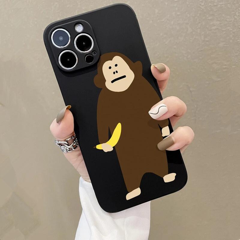 Забавный мультяшный принт обезьяны Чехол для телефона Для iPhone 11 Чехол iPhone 13 12 14 15 16 Pro Max 7 8 Plus SE XS X XR Ударопрочный Мягкая крышка