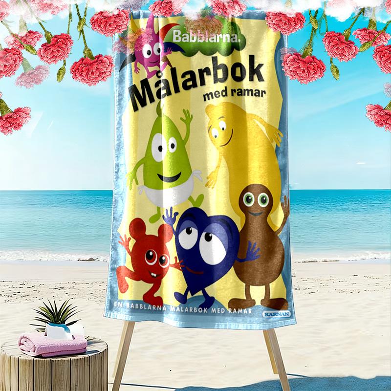 Пляжное полотенце с принтом Babblarna, большое, мягкое, быстросохнущее, для пляжа, кемпинга, плавания