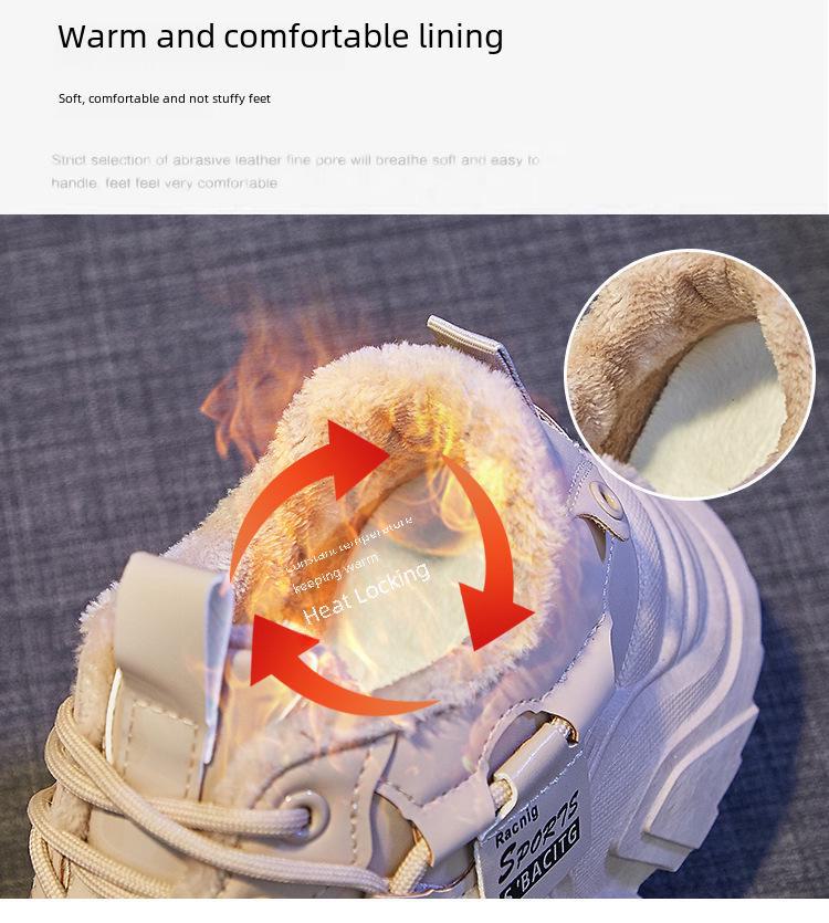 Ins Plus Velvet Dad женские зимние 2024 универсальные корейские студенческие теплые спортивные хлопковые туфли K-9-1