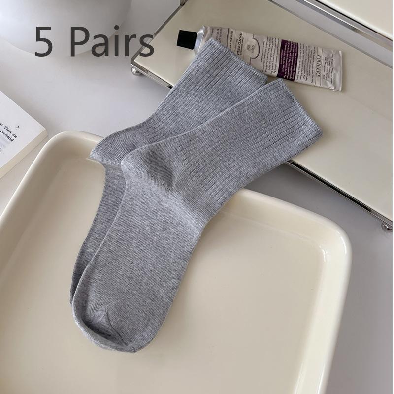 5 пар женских весенне-осенних модных новых вертикальных полосатых носков