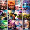 5D Diamond Painting Landscape Cross Stitch Kit Full Round Diamond Embroidery Painting Handmade Mosaic Home Decoration