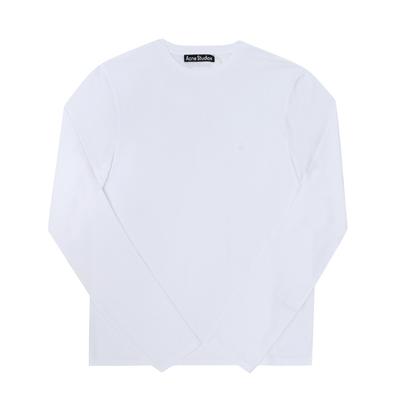 Унисекс футболка с длинным рукавом Acne Studios с нашивкой-логотипом Face Cl0311 Оптический белый 183