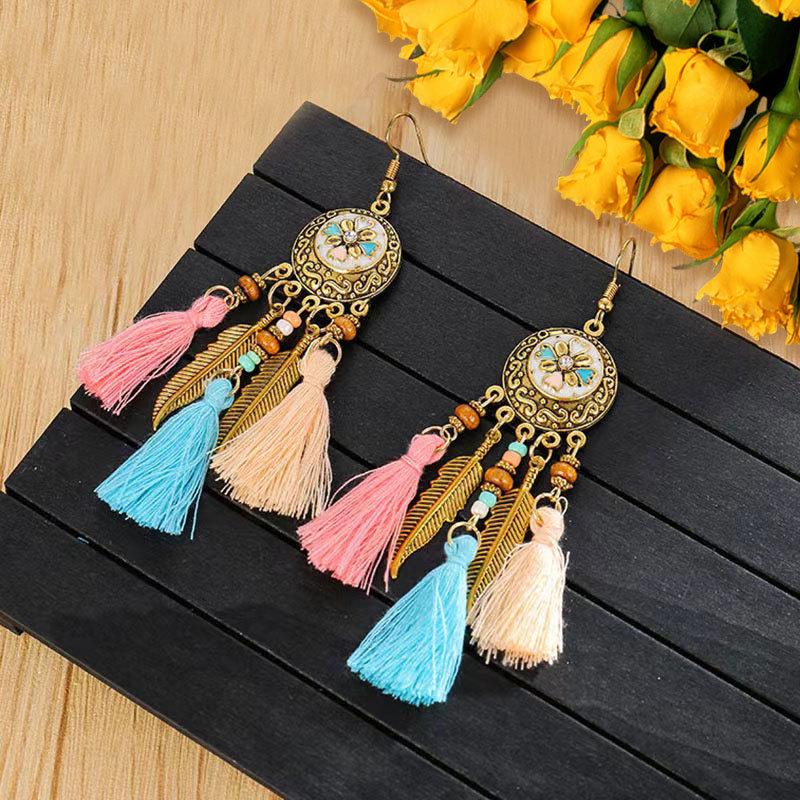 Bohemian Ethnic Tassel Earrings - Tribal Style for Holiday Travel Photography