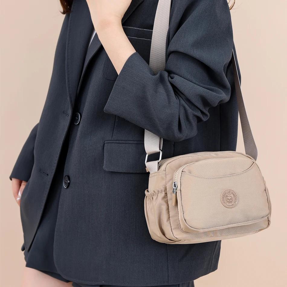 Маленькие холщовые сумки через плечо для женщин, сумки с множеством карманов, повседневные сумки через плечо, сумки-мессенджеры