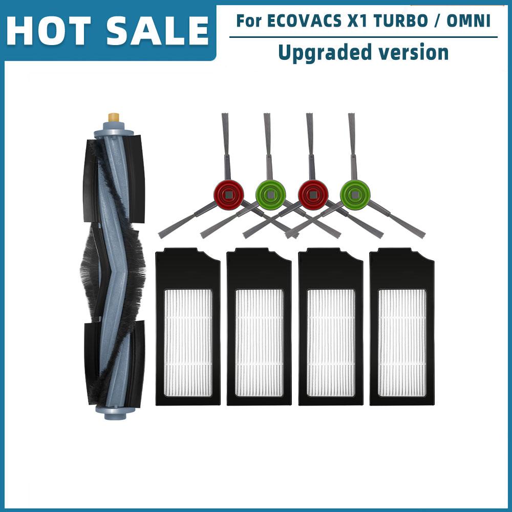 For ECOVACS X1 TURBO / OMNI Spare Parts Accessories Main Side Brush Hepa Filter Rag Mop Stand Dust Bag Dust Box Brush Cover