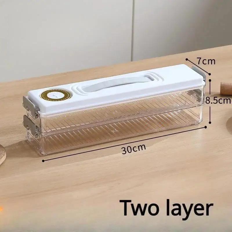Компактный контейнер для хранения пельменей, сохраняющий свежесть, многоярусный держатель для пельменей, антипригарный, с записью даты, для маленького холодильника