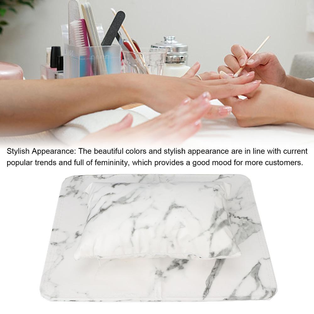 2pcs Detachable Nail Art Pillow PU Leather Nail Arm Rest Pillow Hand Cushion Mat For Nail Tech