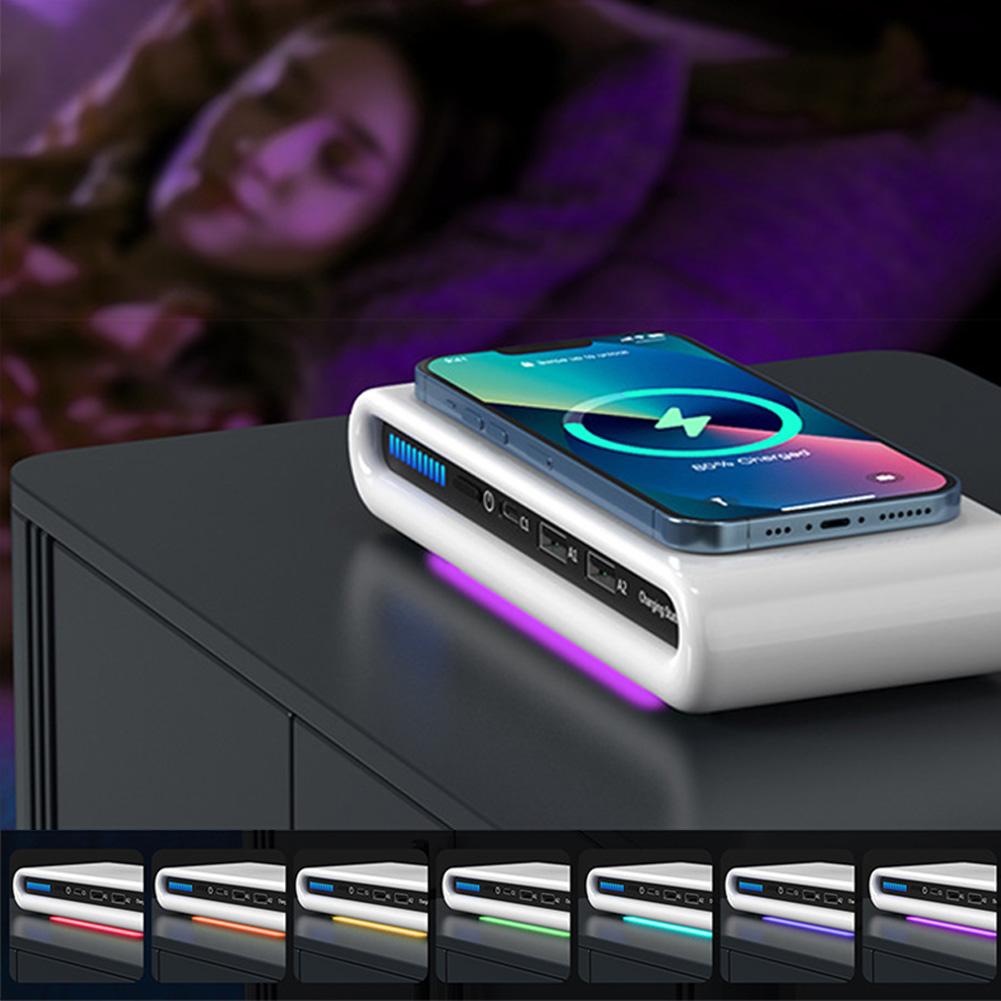 15 Вт быстрое зарядное устройство USB Type C настольное зарядное устройство для телефона с цветной светодиодной подсветкой беспроводное зарядное устройство для телефона магнитное для iPhone Watch