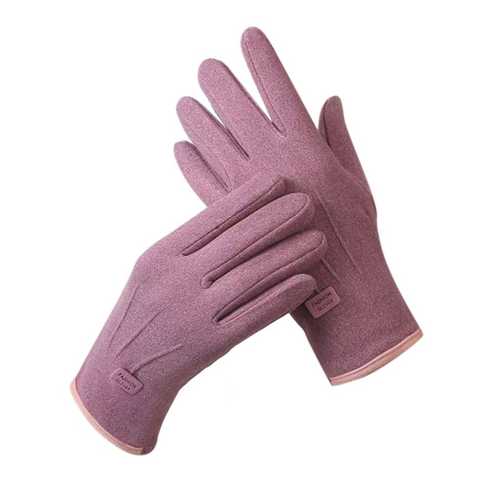 Vintage Windproof Touch Screen Gloves Thick Wear-resistant Cycling Gloves Winter Full Finger Warmer Glove