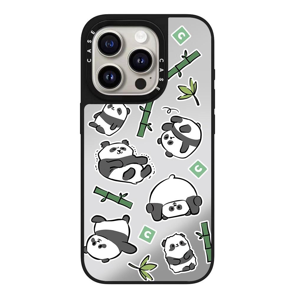 Giant Panda Mirror for 16ProMax Phone Case for IPhone14/15Pro Trendy Brand 13Pro Anti-fall 12