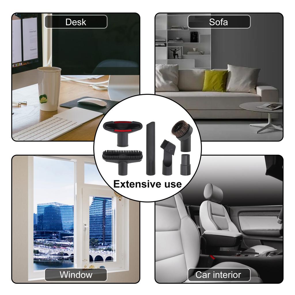 6 шт. многоразовых принадлежностей для пылесоса, набор для уборки, щетка для деревянного пола, сменный адаптер для шланга, набор для уборки дома
