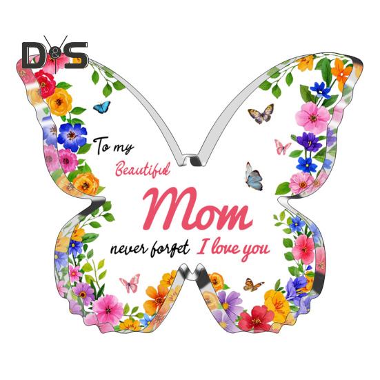 Акриловое украшение в виде бабочки. Подарок маме от дочери или сына. Прозрачное настольное украшение на День матери. Подарок на День святого Валентина.