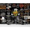 3d Hamburger Wall Mural Sandwich Wallpaper Milk Tea Coffee Wallpaper Pizza Chicken Wrap Western Restaurant Wall Paper